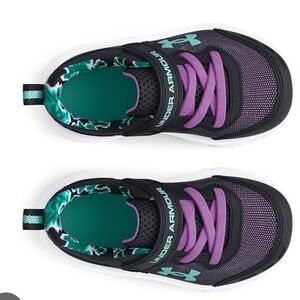 Under Armour Kids' Black and Purple Sneakers